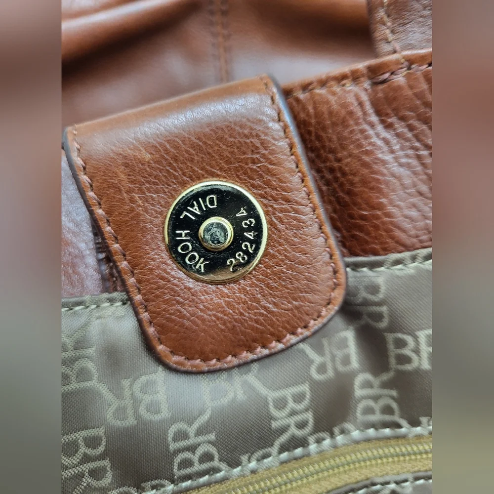 Banana Republic Brown Gold Leather Purse‎ Satchel Pockets Lined Magnetic RN59023 - Picture 9 of 12